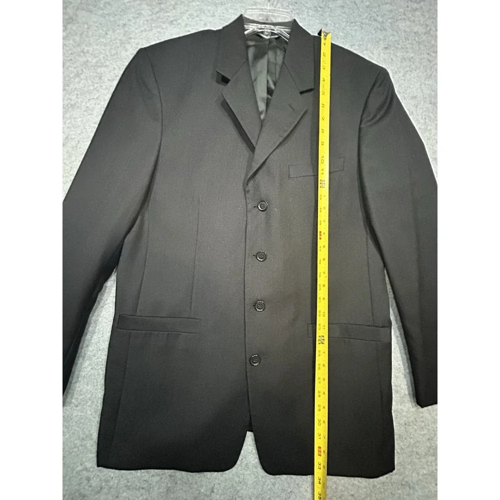Riserva Dillard Men's Wool Blazer Suit Jacket Black Made in Italy 41L